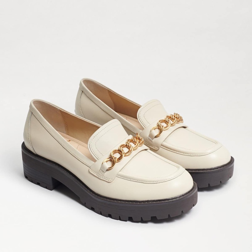 Sam Edelman Taelor Lug Sole Ivory Loafers 5.5